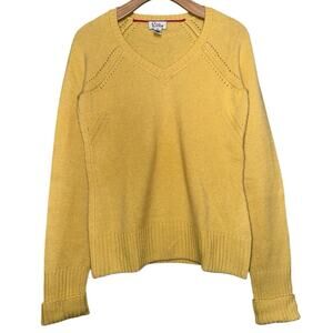 Lilly Pulitzer White Label Women Size S Yellow Cashmere Knit V-Neck Sweater